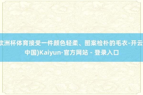 欧洲杯体育接受一件颜色轻柔、图案检朴的毛衣-开云(中国)Kaiyun·官方网站 - 登录入口