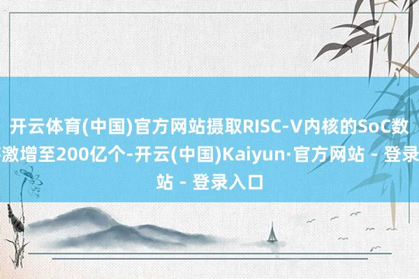 开云体育(中国)官方网站摄取RISC-V内核的SoC数量将激增至200亿个-开云(中国)Kaiyun·官方网站 - 登录入口
