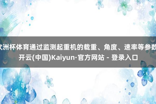 欧洲杯体育通过监测起重机的载重、角度、速率等参数-开云(中国)Kaiyun·官方网站 - 登录入口
