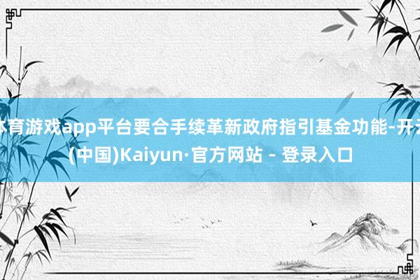 体育游戏app平台要合手续革新政府指引基金功能-开云(中国)Kaiyun·官方网站 - 登录入口