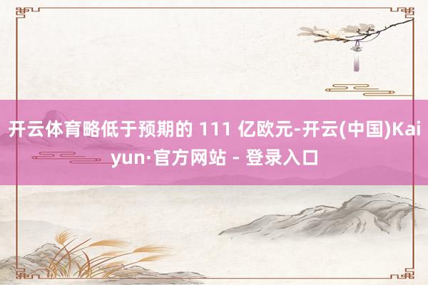 开云体育略低于预期的 111 亿欧元-开云(中国)Kaiyun·官方网站 - 登录入口