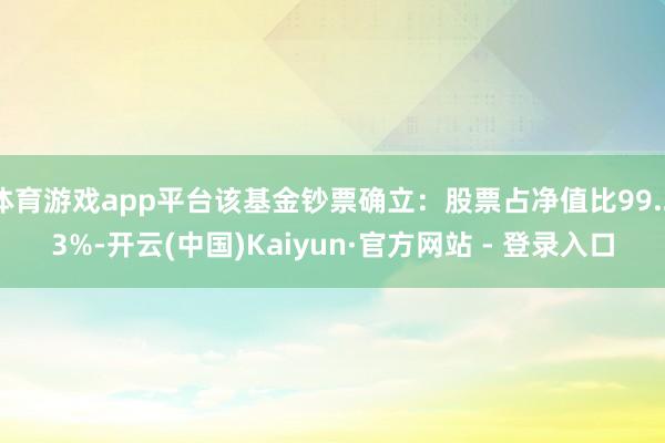 体育游戏app平台该基金钞票确立：股票占净值比99.23%-开云(中国)Kaiyun·官方网站 - 登录入口