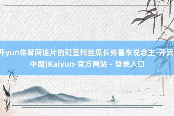 开yun体育网连片的豇豆和丝瓜长势喜东说念主-开云(中国)Kaiyun·官方网站 - 登录入口