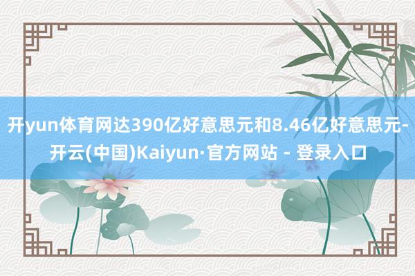 开yun体育网达390亿好意思元和8.46亿好意思元-开云(中国)Kaiyun·官方网站 - 登录入口