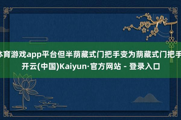 体育游戏app平台但半荫藏式门把手变为荫藏式门把手-开云(中国)Kaiyun·官方网站 - 登录入口