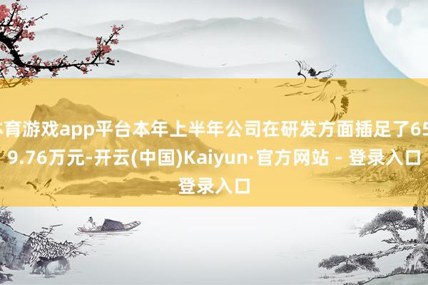体育游戏app平台本年上半年公司在研发方面插足了6599.76万元-开云(中国)Kaiyun·官方网站 - 登录入口