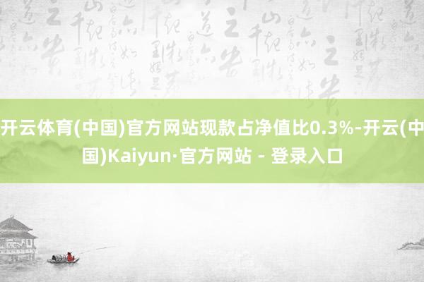 开云体育(中国)官方网站现款占净值比0.3%-开云(中国)Kaiyun·官方网站 - 登录入口