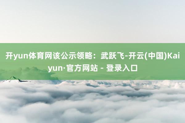 开yun体育网　　该公示领略：武跃飞-开云(中国)Kaiyun·官方网站 - 登录入口