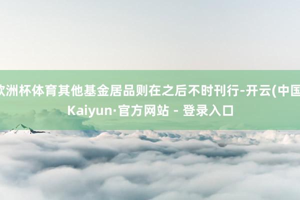 欧洲杯体育其他基金居品则在之后不时刊行-开云(中国)Kaiyun·官方网站 - 登录入口