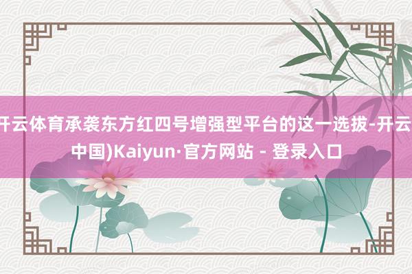 开云体育承袭东方红四号增强型平台的这一选拔-开云(中国)Kaiyun·官方网站 - 登录入口