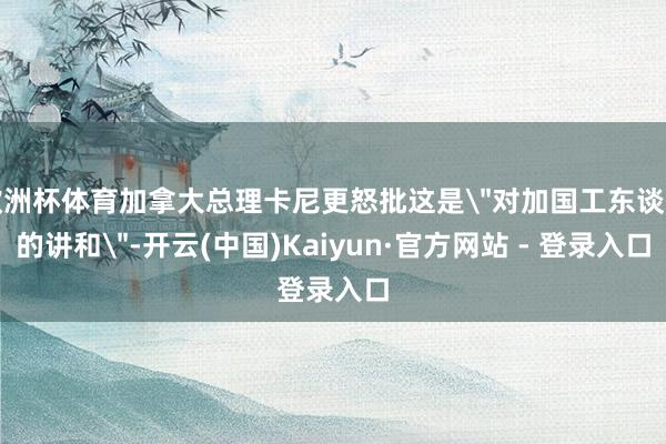 欧洲杯体育加拿大总理卡尼更怒批这是